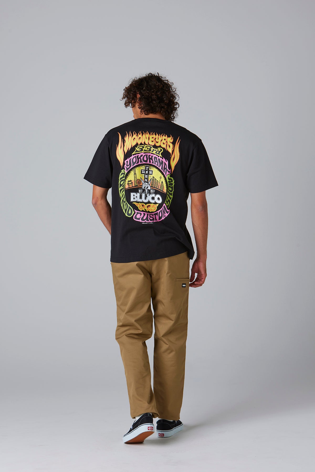 (MOONEYES x DOGTOWN x BLUCO) ポケットTシャツ -Fire-